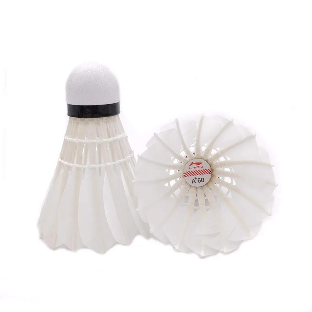 Nueva 15 unids bolas de bádminton profesional A60E blanco pluma de ganso bádminton bola Shuttlecocks con tubo bolas accesorios