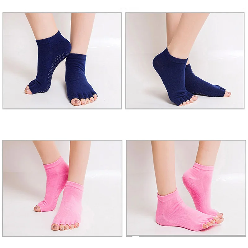 High Quality Man or Women Professional Yoga Socks Five Toe Anti Slip Backless Socks Sports Fitness