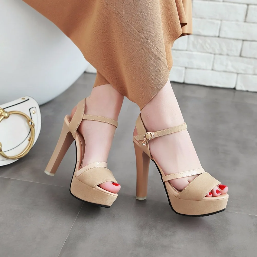 

KEBEIORITY Sexy High Heels Sandals Women Open Toe Platform Pumps Women Summer Sandals Shoes Heels Women Orange Pink Party Shoes