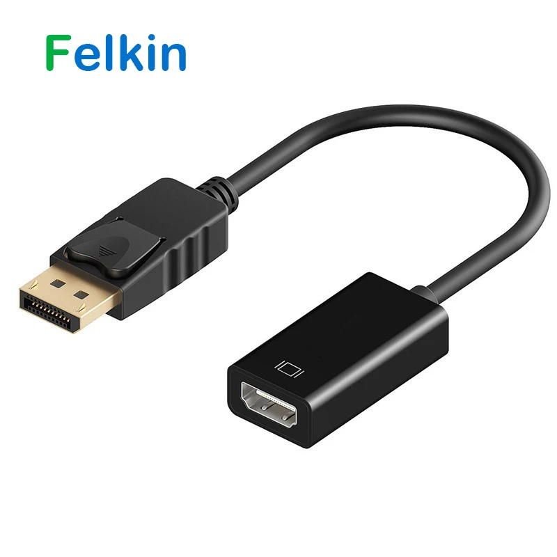 

Felkin DP to HDMI Adapter Cable DisplayPort Male to HDMI Female Adapter 1080P Video Converter Cable for HDTV Projector Display