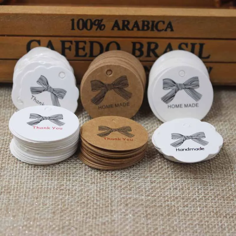 

Zerong homemade gift label tag ,vintage with love kraft tag for gifts ,candy favors display decoration label tag 3cm100pcs