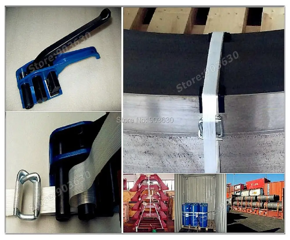 

SD-50 Manual Fiber belt Strapping Tool, Fibrous band Strapping Packaging Machine for width 13-50mm, D500 Woven Polyester Strap