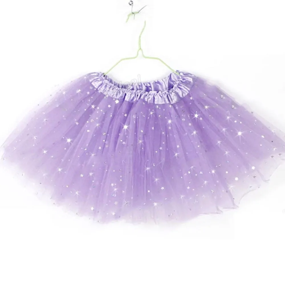 Bling Star Sequin Baby Girl Tulle Ballet Tutu Skirt Princess Dress Dance Costume 