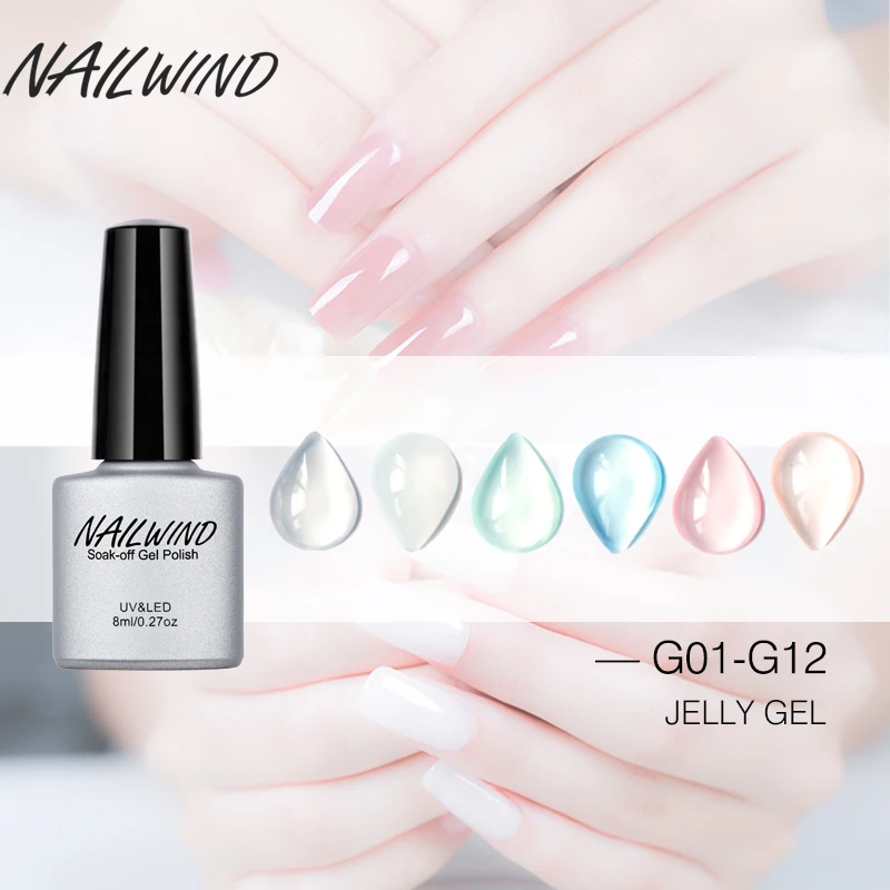 

NAILWIND 8ML Opal Jelly Gel Soak Off Nail Polish Manicure Nail Art UV Gel Polish Semi Vernis Permanent Nail Varnish Lacquer