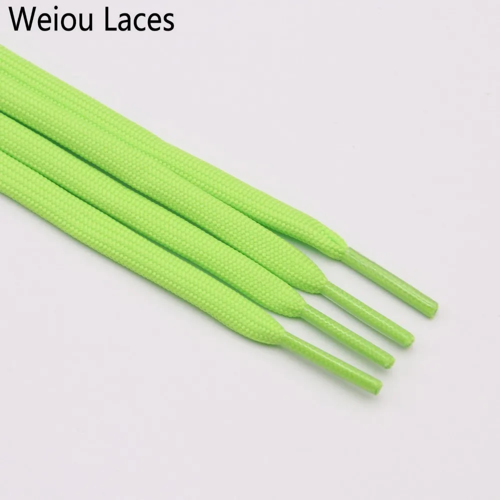 3017 Autumn green Weiou Новые 7 мм 34 однотонные шнурки пара классических полых двойных плоских шнурков тканые шнурки Спортивные Повседневные шнурки - Цвет: 3017 Autumn green