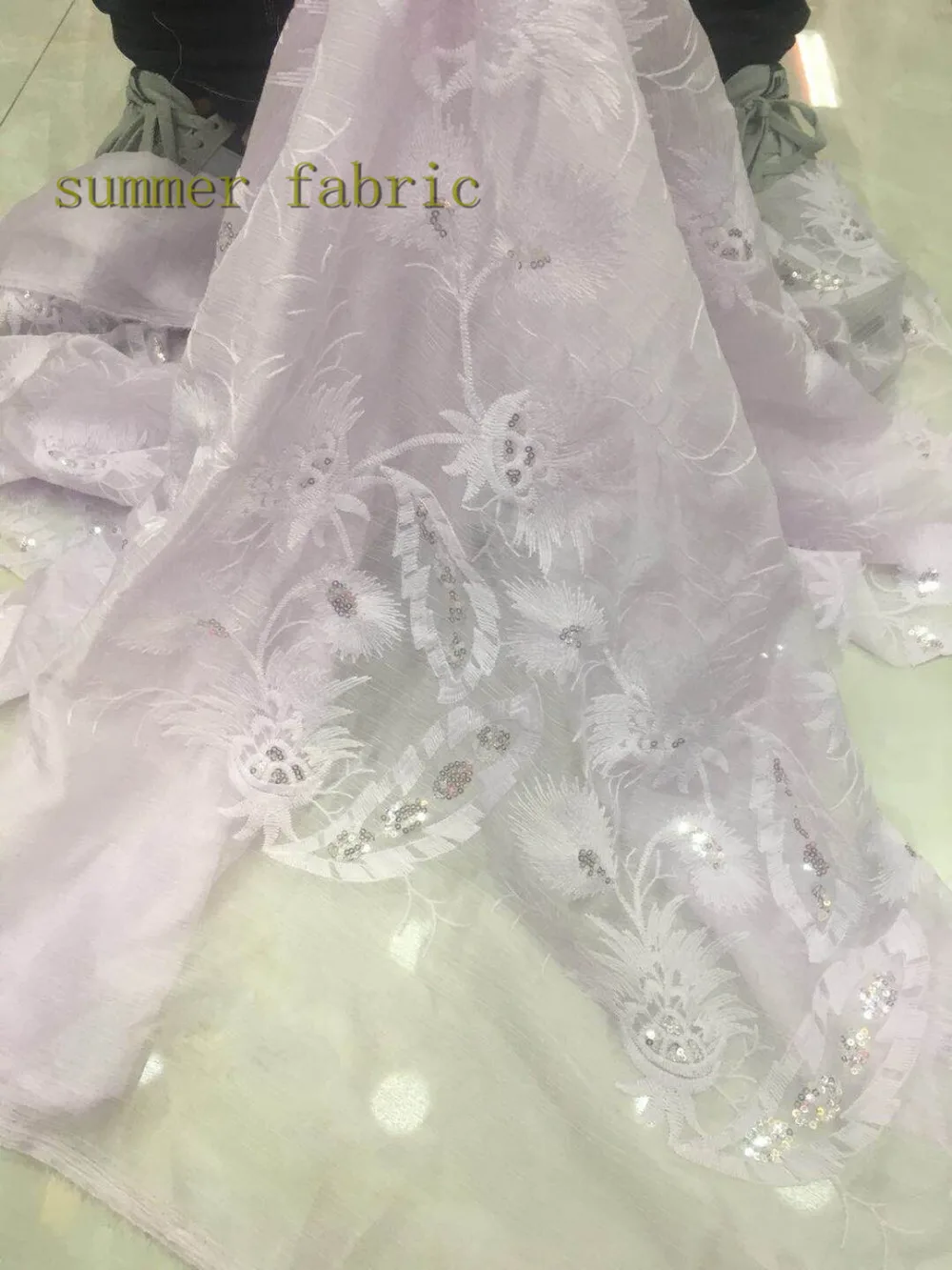 Африканский чистая кружевной ткани с блестками Для свадебной вечеринки платье с белой вышивкой французского фатина кружевной ткани