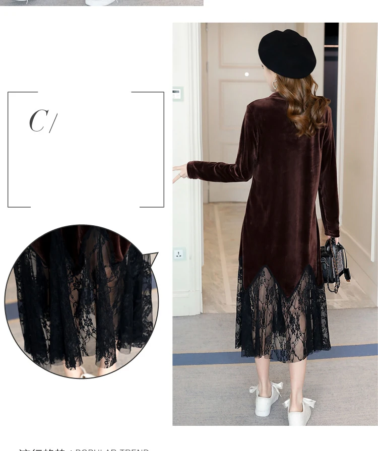 pregnant lace patchwork winter dress (13)