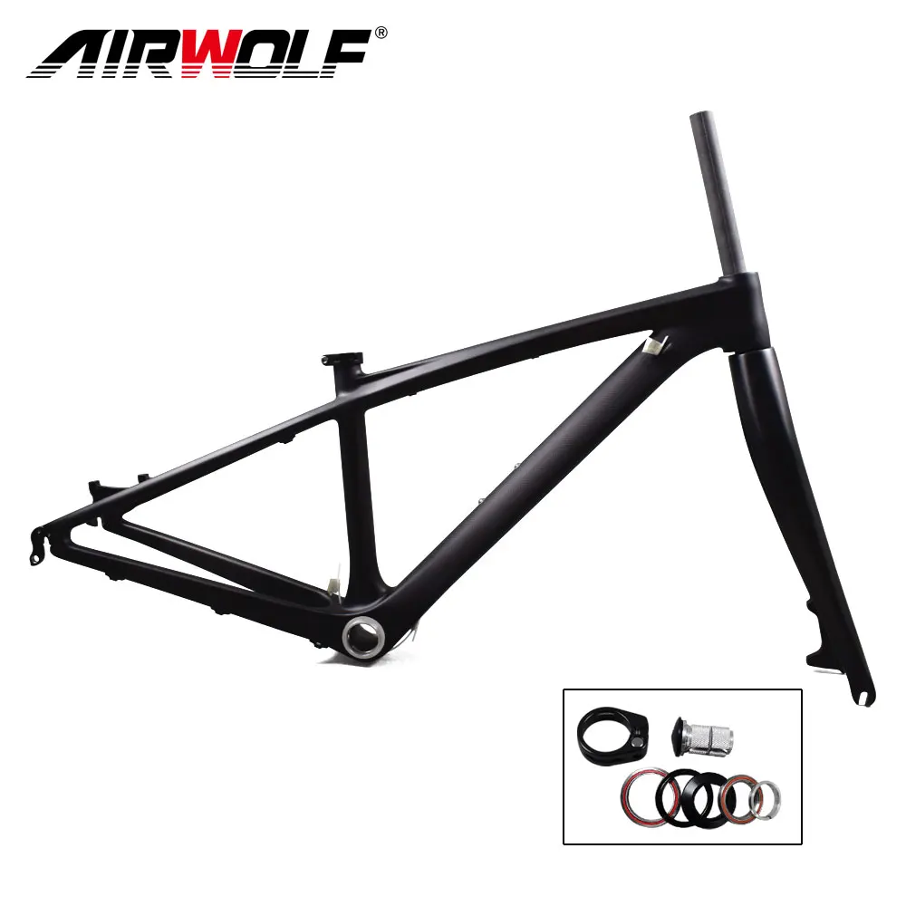 

Airwolf carbon frame BB92 internal cable routing bicycle mtb frame bike 3K weave carbon frames 26 with fork