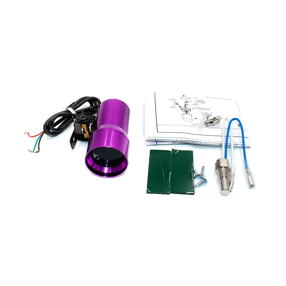 CNSPEED 37 мм 12 В Мини Фиолетовый датчик температуры воды красный светодиодный и сенсорный цифровой дисплей Прибор Датчик температуры воды 40~ 120 градусов