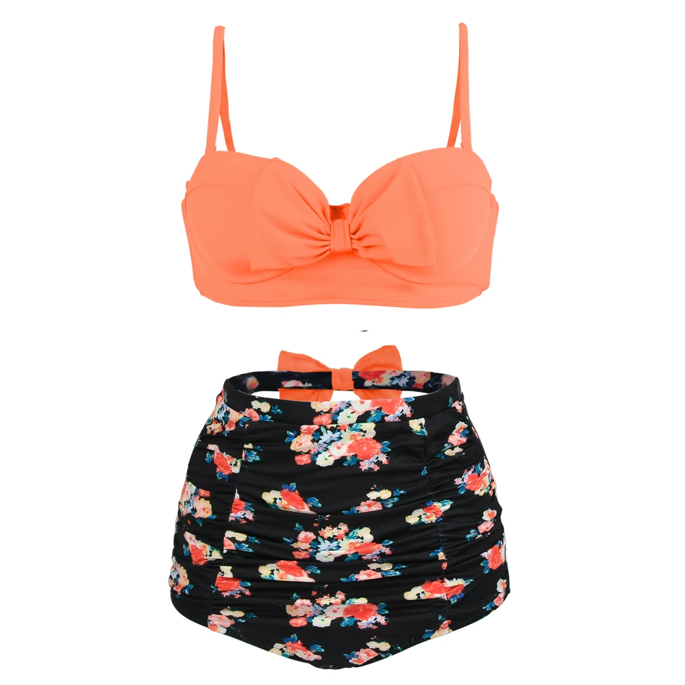 cute orange bathing suits