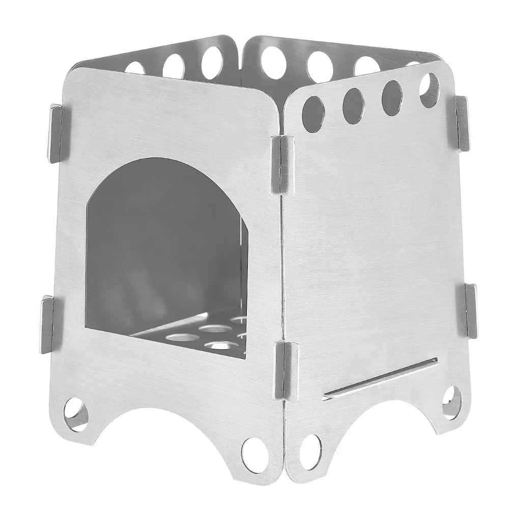 

Ultralight Camping Wood Stove Folding Pocket Stove Outdoor Backpacking Cooking Wood Burning Stove Aluminum-Titanium alloy