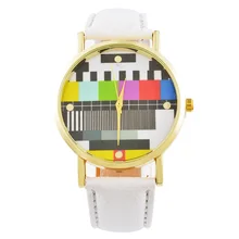 MJARTORIA Television Pattern Women’s Watches TV PU Leather Clock Quartz Wristwatches Fashion Casual Watch For Ladies