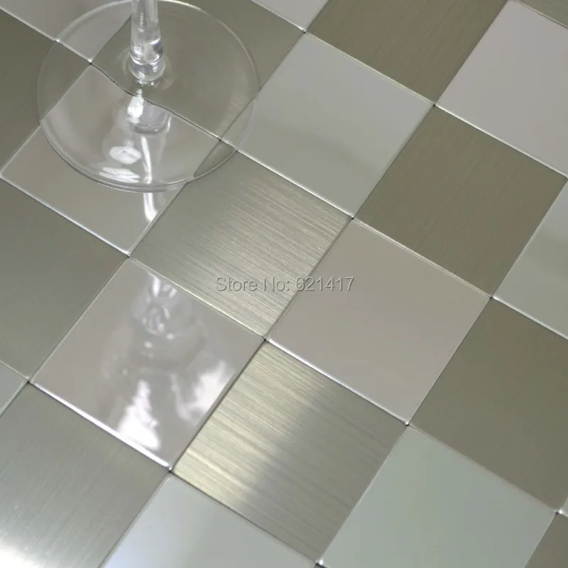 Alluminio mattonelle di mosaico acquista a poco prezzo alluminio ... Piastrelle adesive per cucina