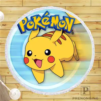 

Custom DIY Customized Microfiber Fabric pikachu pokemon (3) Round Beach Blanket Towel Printed on Demand 150cm #19-01-28-4-170
