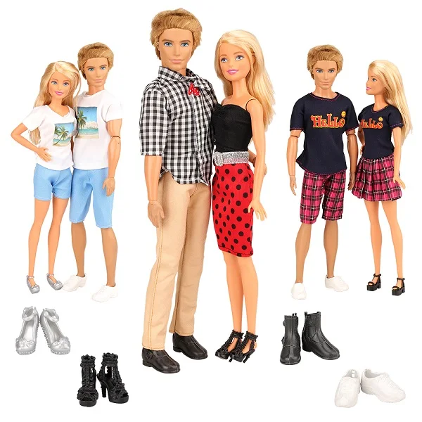 Одежда для Кена 10 предметов/Набор аксессуаров = комплект из 3 предметов, костюмы+ 2 обувь для Ken+ 3+ 2 обувь для Барби Кен куклы влюбленные куклы одежда - Цвет: No Doll