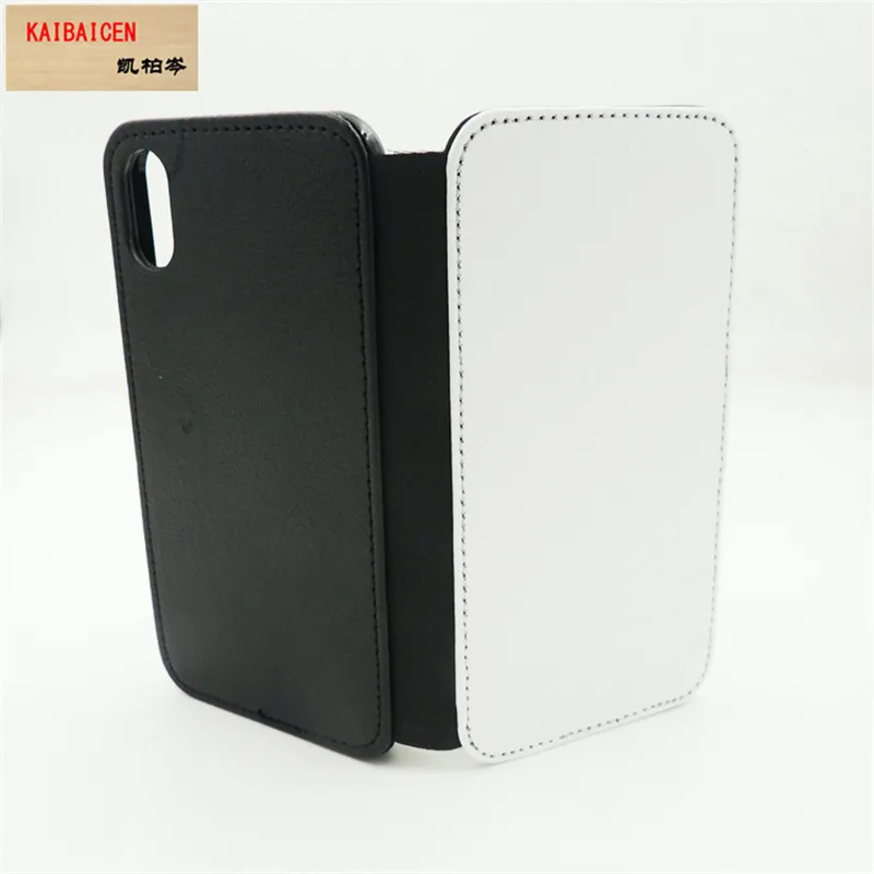 

2D Sublimation Blank Flip Leather PU+TPU Phone Case Cover for IPhone X 5 6 7 8 plus 4S with Magnet and card holder 100pcs /lot