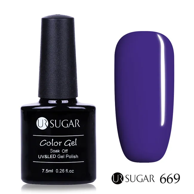 UR SUGAR 7,5 мл УФ светодиодный гель для ногтей Гель-лак для ногтей лак для дизайна ногтей долговечный отмачиваемый Гель-лак - Цвет: 669