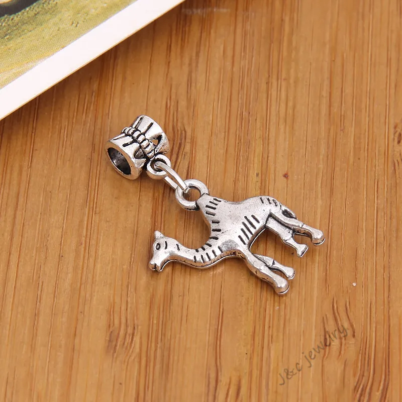 

9 pcs Vintage tibetan silver big hole bead fit Pandora charm bracelet DIY camel charms for jewelry making 2864