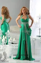 Mode Vestidos Spitze Perlen High Neck Open Back Sexy Abendkleid Sweep Zug A-line Abendkleider mit echt bild