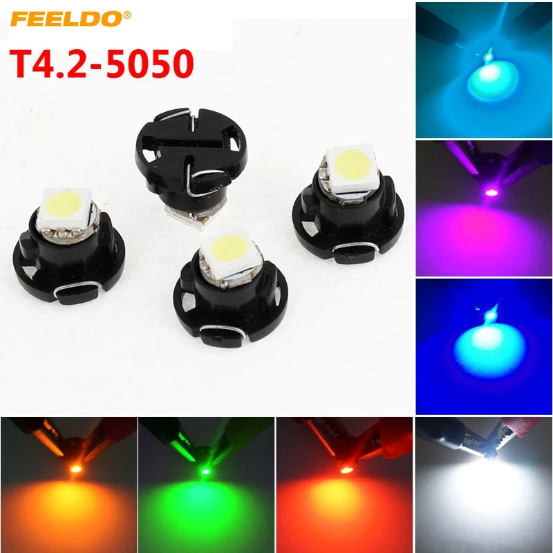 FEELDO 4 шт. авто автомобиль T4.2 5050 1SMD 1 светодиодный чип светодиодная панель