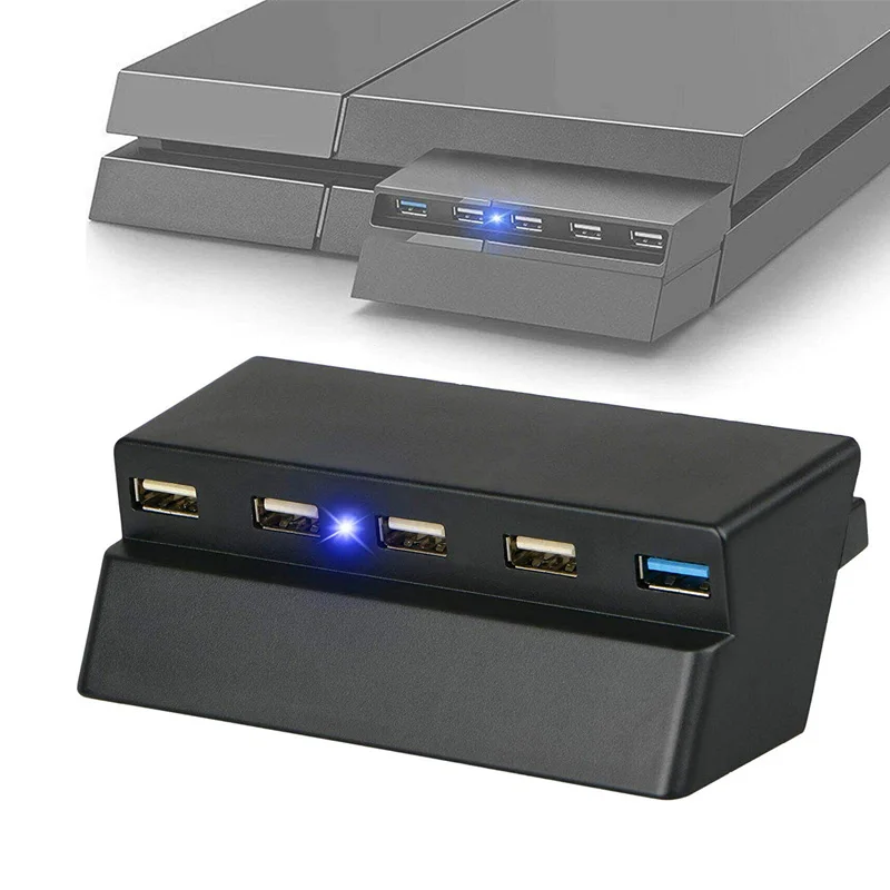 PS4 тонкий хаб-(4 × USB 2,0, 1 × USB 3,0)-высокоскоростной удлинитель usb-хаб для игровой консоли Playstation 4 Slim