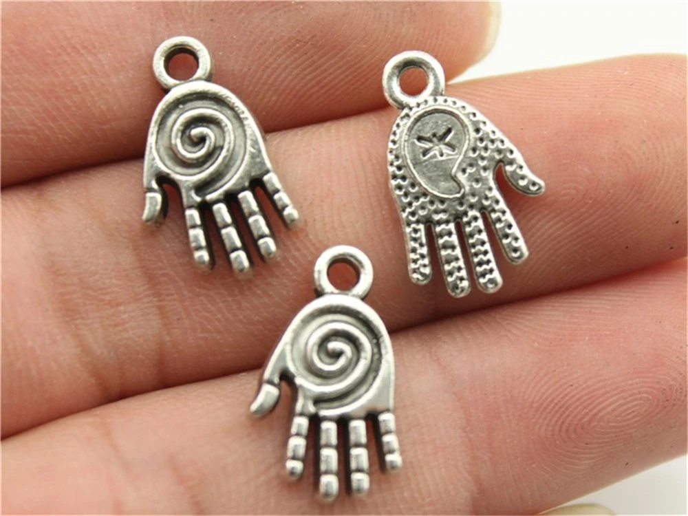 WYSIWYG 12pcs 18mm Pendant Hand Hand Charm Pendants For Jewelry Making