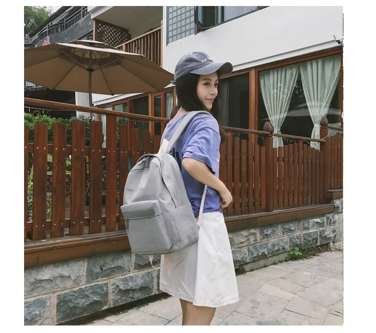 Preppy style Student backpack High quality canvas women's bag Large capacity female travel backpack laptop bag for women Daypack (4)