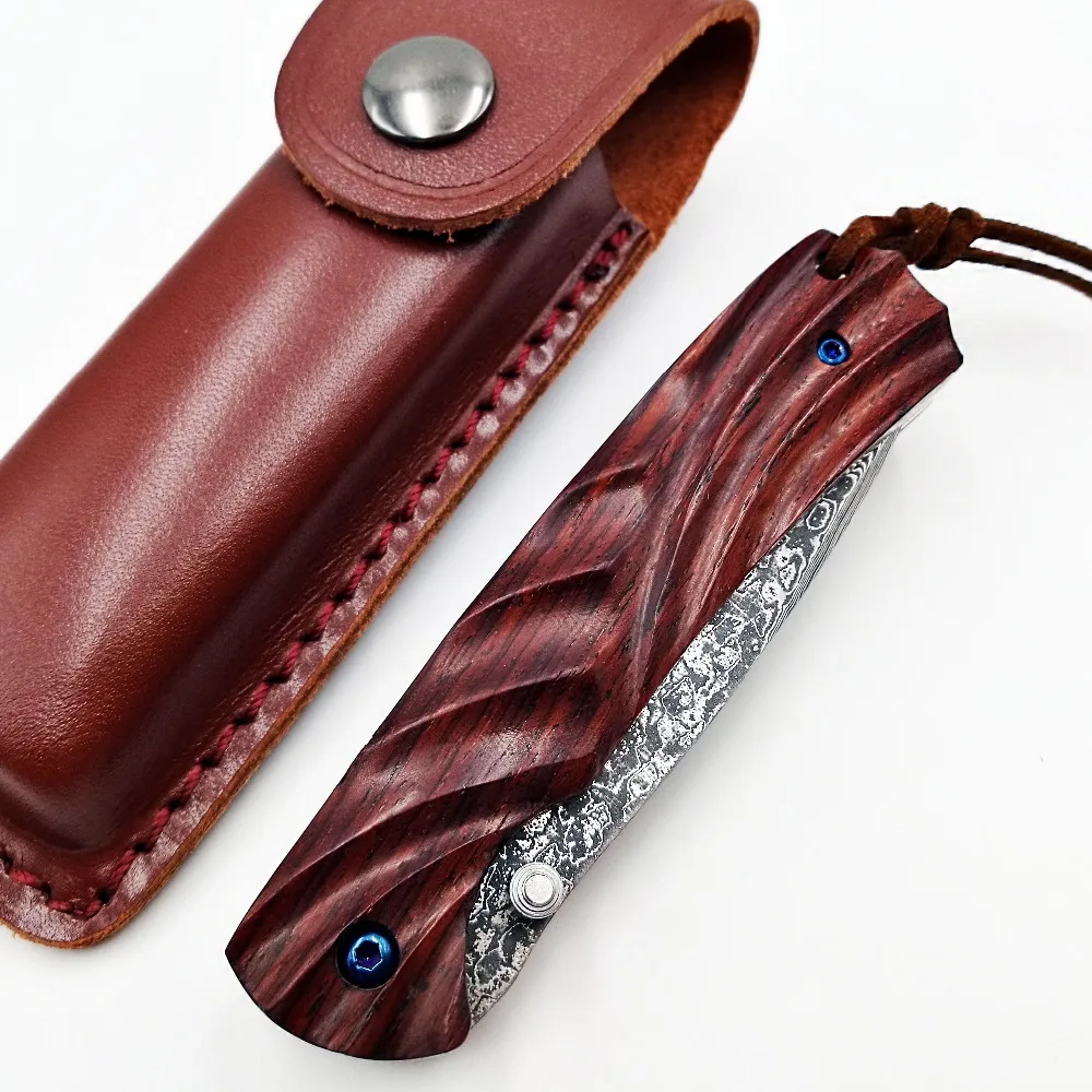 Ручной складной нож VG10 дамасское лезвие палисандр ручка карманный нож для охоты ножи выживания для кемпинга средство для охоты EDC инструмент