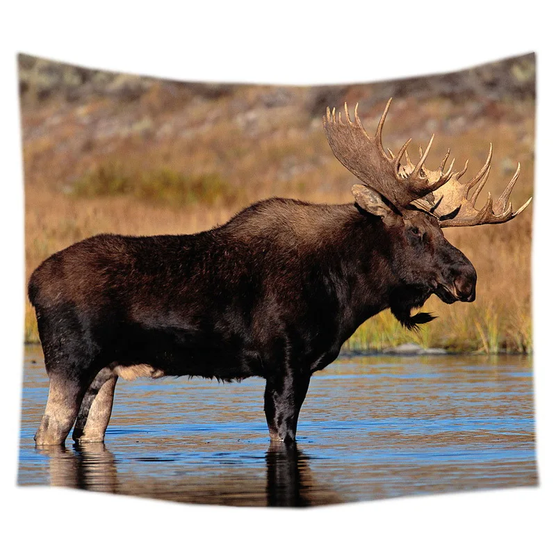 Настенный Гобелен североамериканский Moose индивидуальное покрывало на кровать в