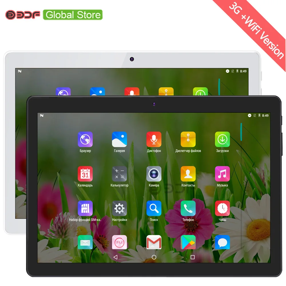  10 Inch Quad Core 4GB+32GB Tablet Pc Android 7.0 3G Mobile Phone Call SIM Card Tablets Pc 5MP+2MP C