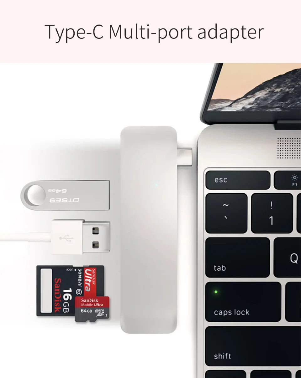 USB 3.1 Type C To  Hub Card Reader  Multiport Type-C Hub Thunderbolt 3 Convertor USB-C  charging for Macbook Pro Samsung  (9)