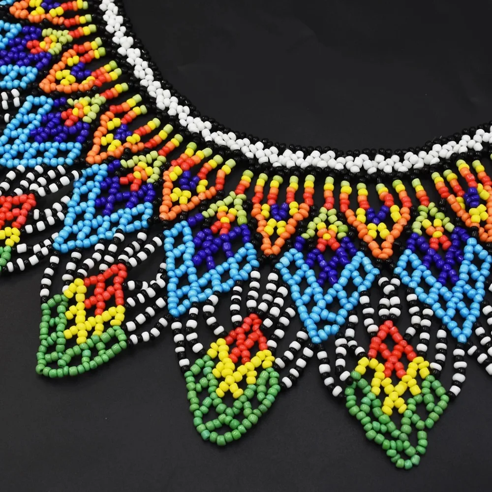 Винтажное колье ручной работы в африканском стиле из смолы, украшенное бусинами, массивная цепочка, колье-ошейник, массивное ожерелье в стиле бохо, этническое Макси-ожерелье для женщин