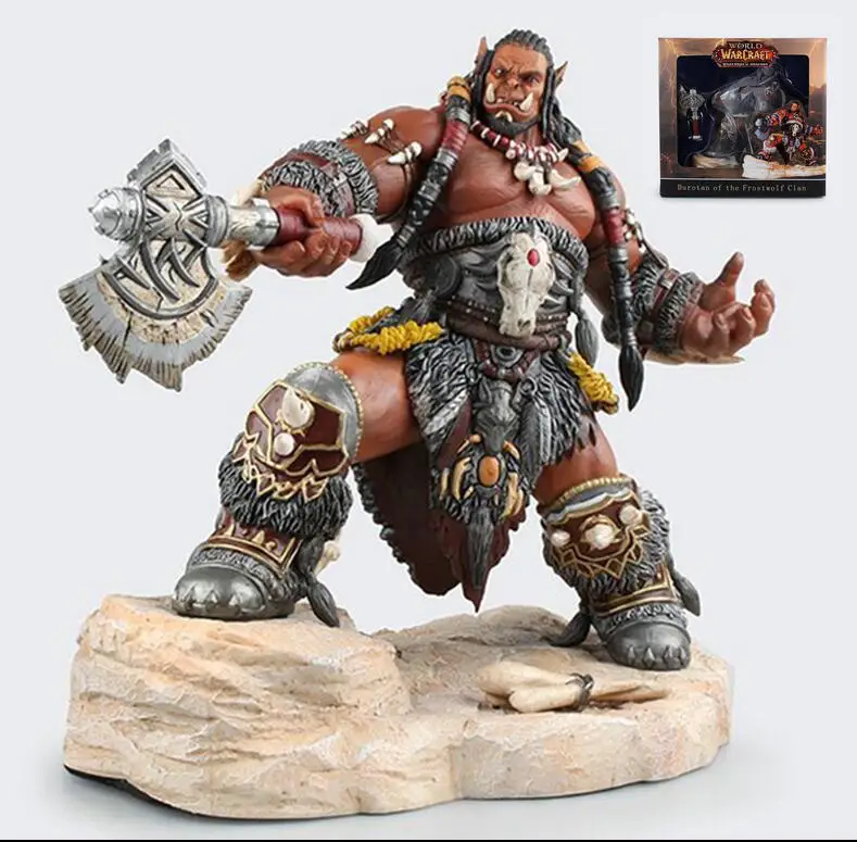 

[Temila] Original box Film 22cm WOW Durotan Frostwolf Clan Cacique Action Figure Toys Cartoon Game Collection Model kids gift