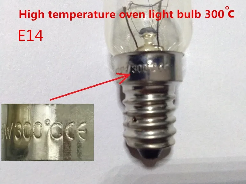 E14 220V Высокая температура 300 градусов Хлебопечь лампа e14 220v 15w 25w лампочка для духовки E14 Пароварка лампа