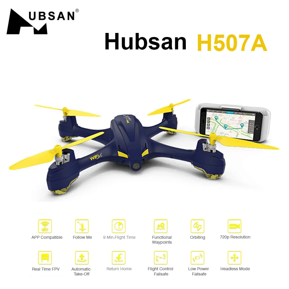 camera driven quadcopter hubsan x4 h507a drone gps wifi selfie rc app pro