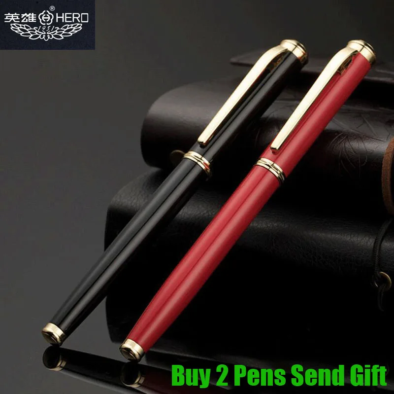 

Free Shipping Fashion Design Hero 109 Full Metal Ink Fountain Pen Business Smooth Writing Gift Pen Buy 2 Pens Send Gift