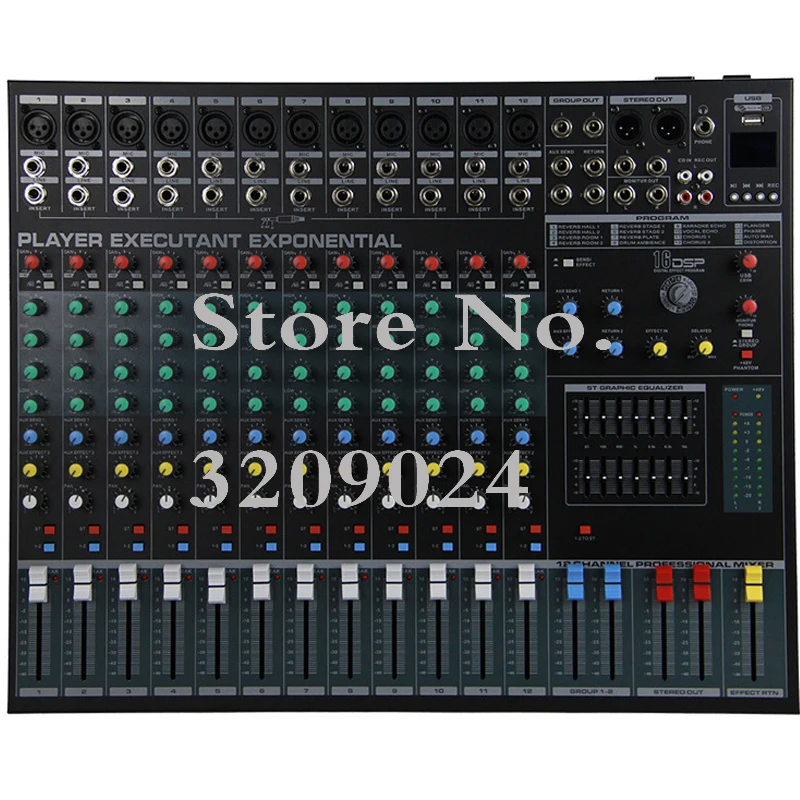 12 Channel Karaoke Audio Mixer Amplifier