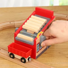 Friends Wooden Track Scene Accessories Lumber Yard Compatible With Rail Car Platform Thom Wood Track Brio Track Train Railway p092 free shipping rail connection wood track essential accessories compatible thomas wooden train track children s toys