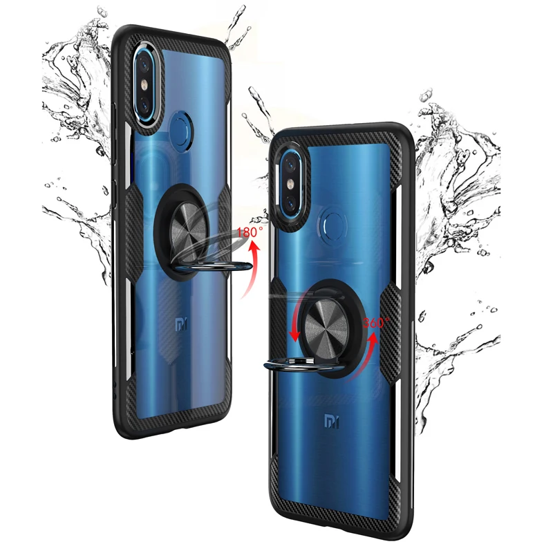 For Xiaomi MI 8 MI8 SE Mi8 Lite Transparent TPU Ring Holder Case For Xiaomi Mi 9 Mi9 SE Magnet Car Holder Cover Cases