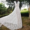 Mryarce Vintage Lace Bohemian Wedding Dresses Keyhole Back bOHO Bridal Dress With Cap Sleeves robe de mariage 1