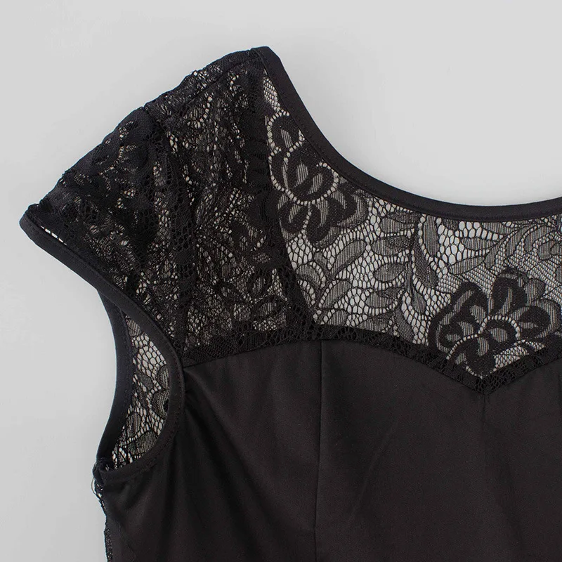 Kostlish Sexy Lace Hollow Summer Dress Women 2017 Sleeveless Slim 50s 60s Vintage Dress Elegant Backless Evening Party Dresses (12)