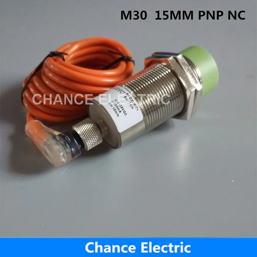 

Free shipping M30 3wires PNP NC inductive proximity sensor switch 15mm distance bend connector (IM30-15-DPB-C)