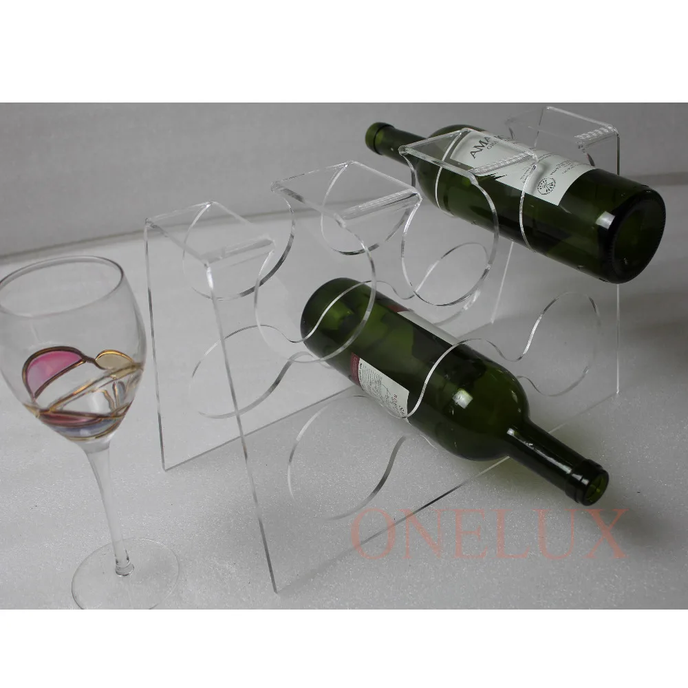 Acrylic 6 wine bottle holder,Lucite wine rackin Storage Holders
