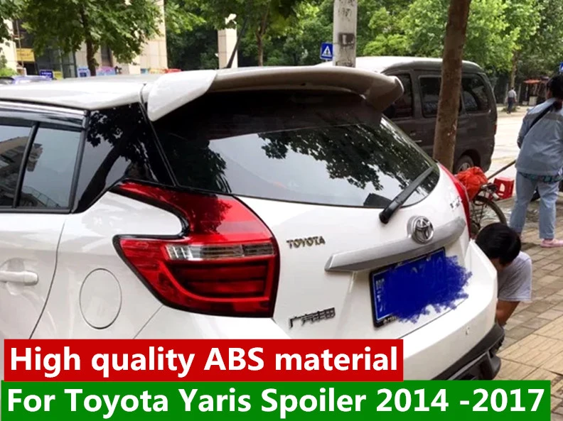 verkrachting Turbine dump For Toyota Yaris Spoiler 2014 2015 2016 2017 Spoiler High Quality Abs  Material Car Rear Wing Primer Or Black Or White Spoiler - Spoilers & Wings  - AliExpress