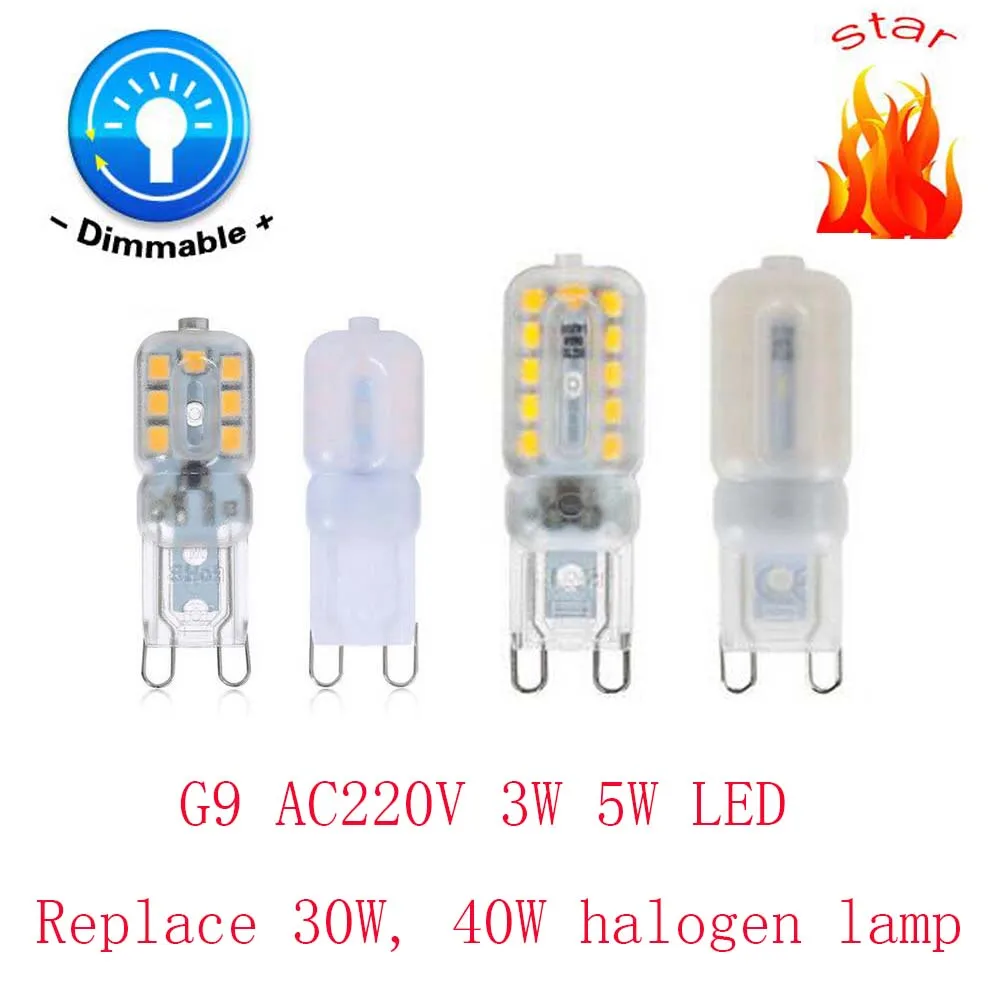 10 шт./лот Новый мини светодиодный светильник 3 Вт 5 220 В G9 SMD 2835 Точечный Свеча лампа