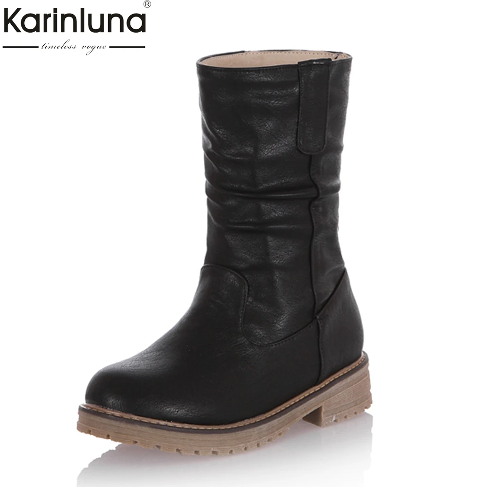 

KARINLUNA new wholesale large size 34-43 Slip On woman Shoes Women Warm plush leisure winter Shoes woman snow Boots