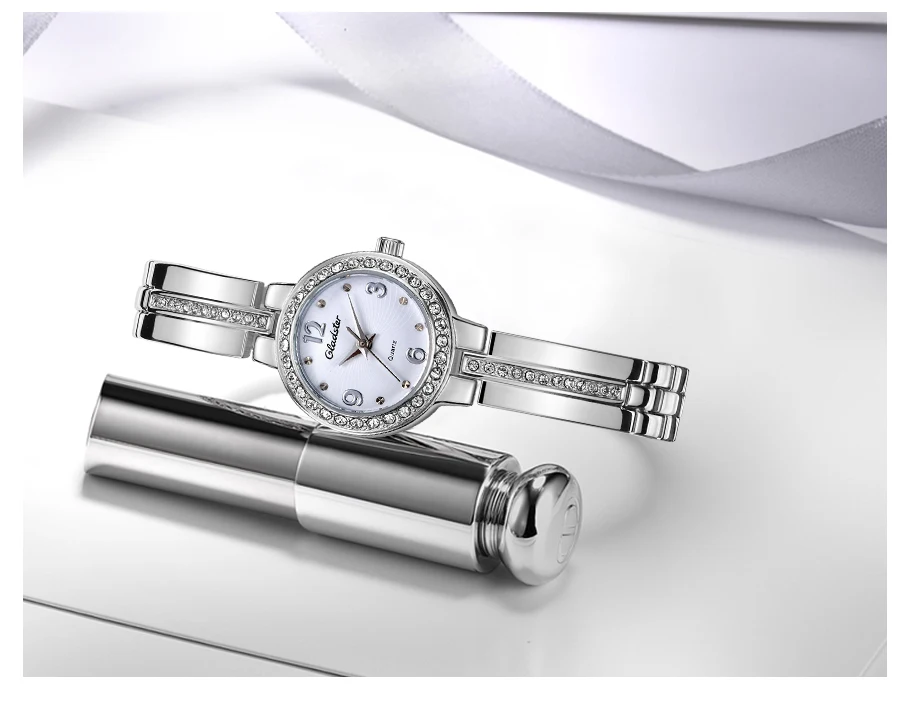 Женские часы-браслет Gladster Japan Movement, золотые серебристые женские часы-платье