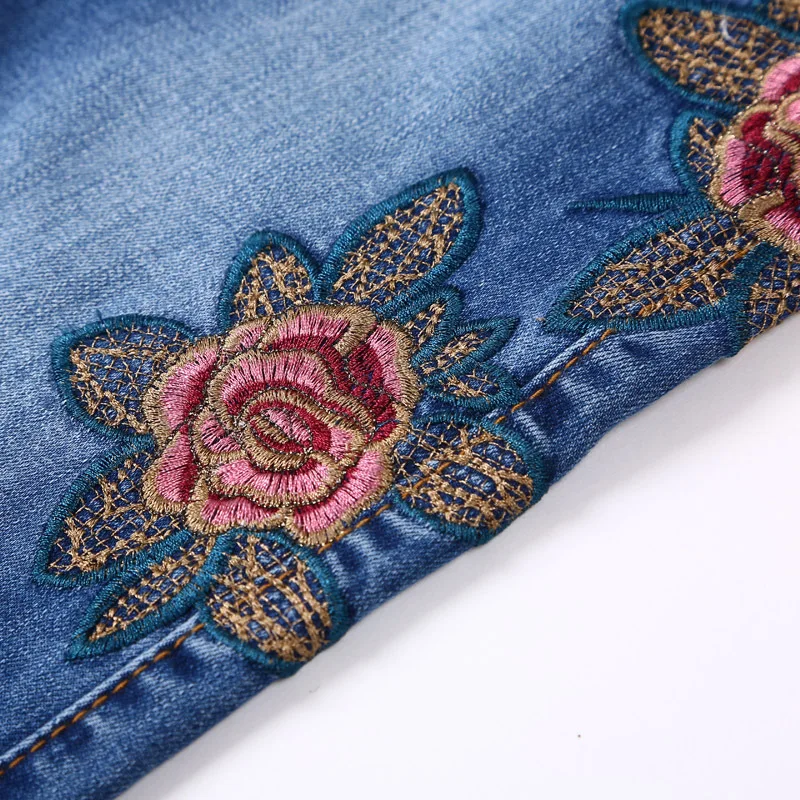 Oversized Embroidered Pants Stretch Jeans Woman Flower Pattern Flare Trousers Softener Denim Plus Size Jenas Female mom Jeans Oversized Embroidered Pants Stretch Jeans Woman Flower Pattern Flare Trousers Softener Denim Plus Size Jenas Female mom Jeans