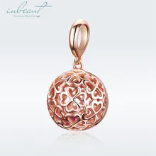 S925 серебро fit Pandora браслет розовое золото клеверные духи бутылки талисманы Настоящее 925 цветок ажурные бусины для браслеты "сделай сам" и ожерелья