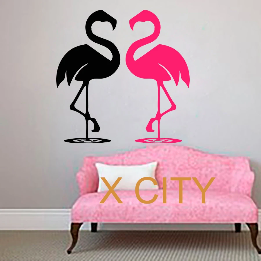 

Flamingo Couple WALL ART STICKER VINYL DECAL DIE CUT WINDOW DOOR ROOM STENCIL MURAL HOME DECOR